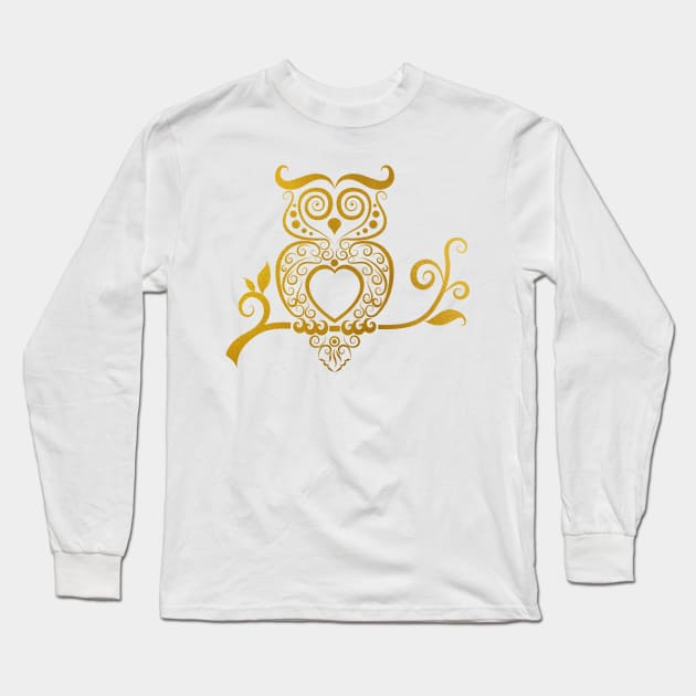 Owl Long Sleeve T-Shirt by erzebeth